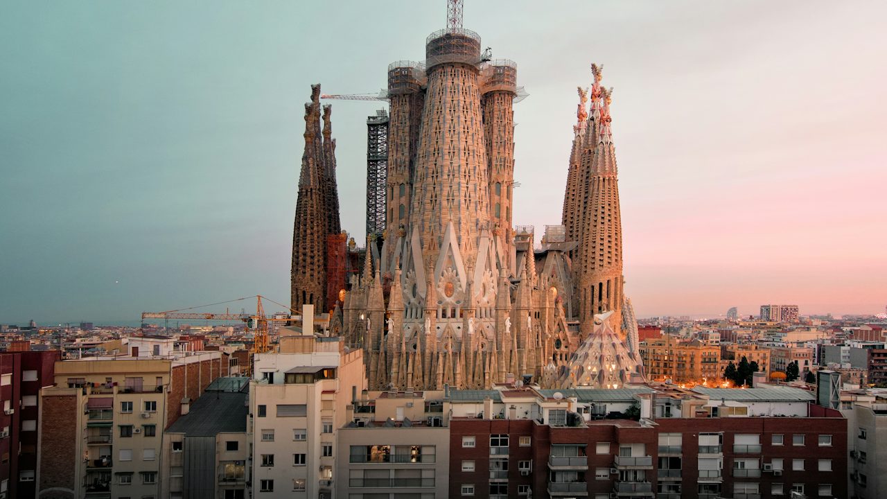 The Sagrada Familia at golden hour, Barcelona