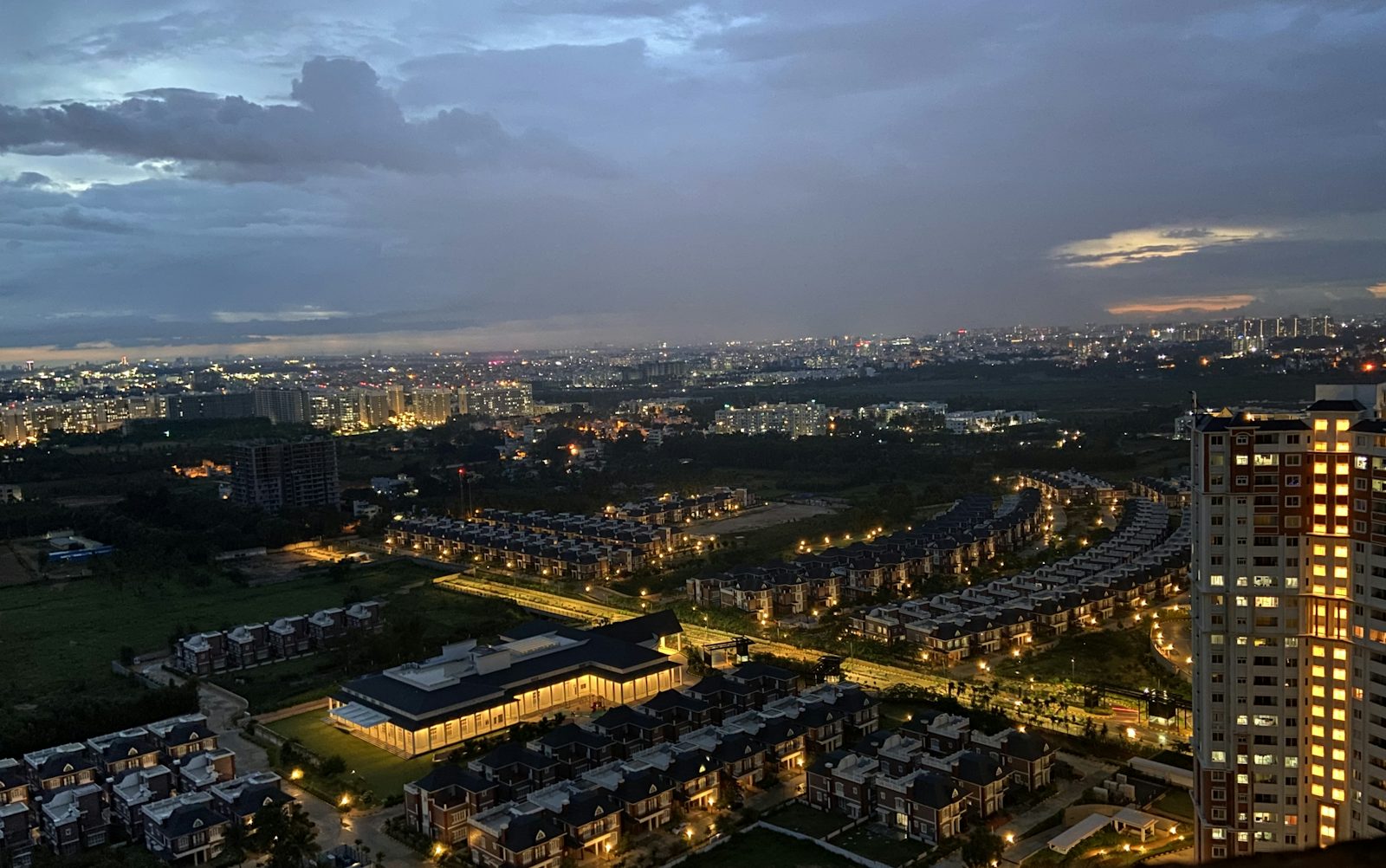 Bengaluru from above at night