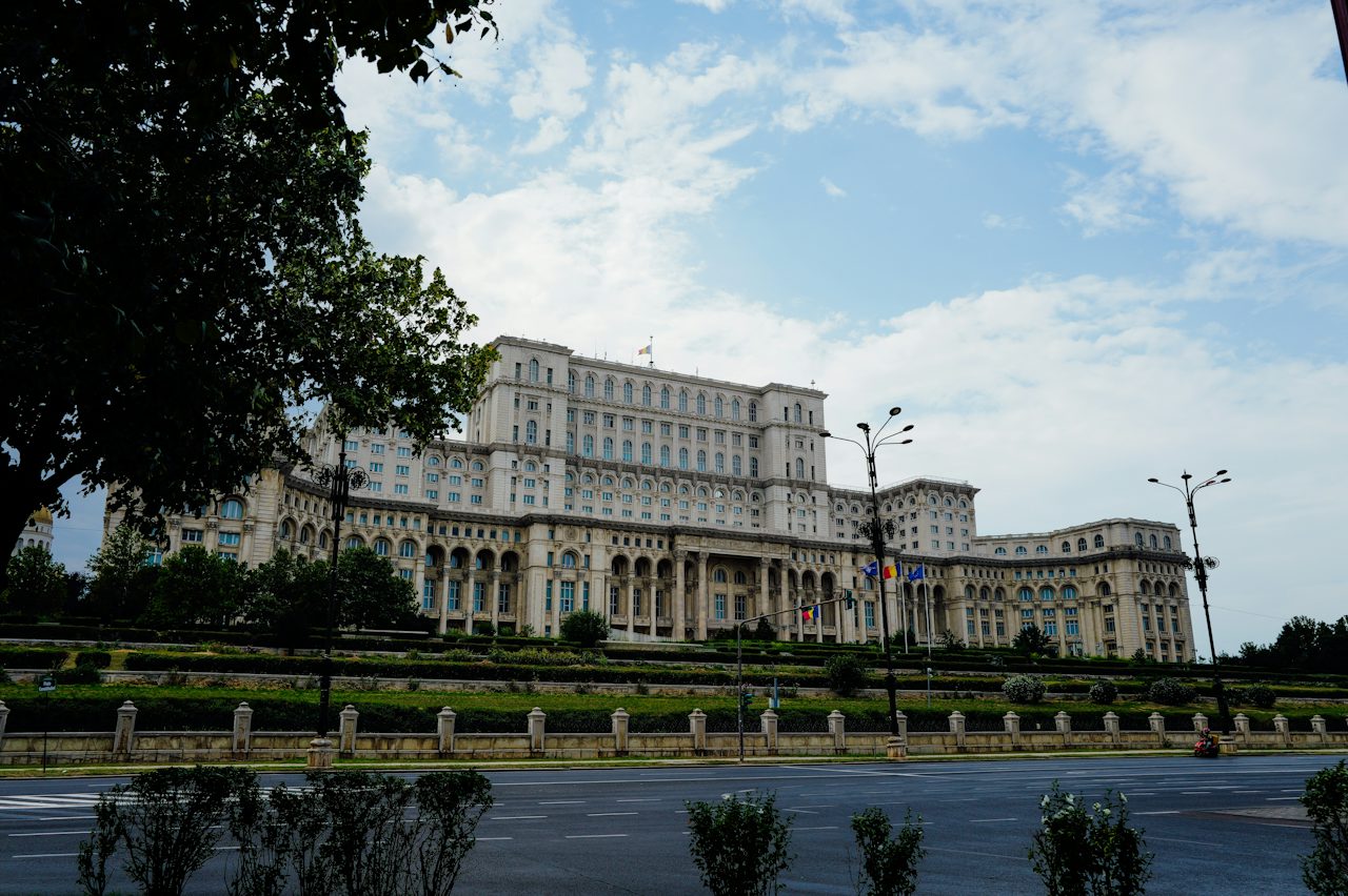 The Palace of the Parliament with its terraced gardens, Bucharest