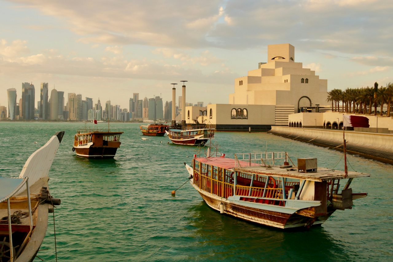 Dhow boats near the Museum of Islamic Art, Doha