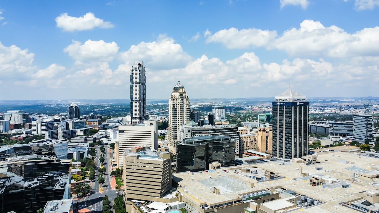 The towers of Sandton from above, Johannesburg