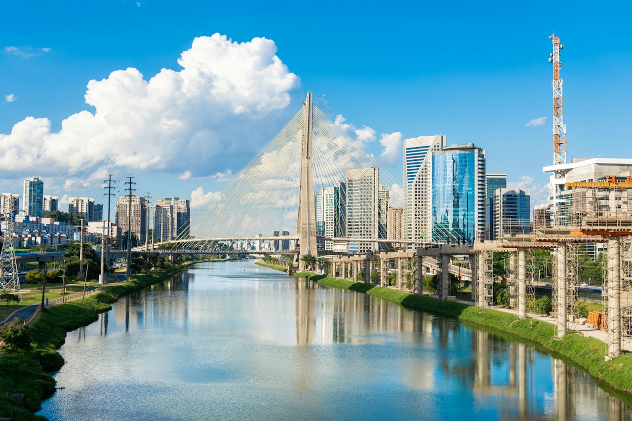 The Octavio Frias de Oliveira bridge over the Pinheiros river, São Paulo